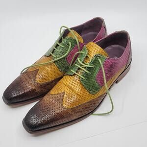 Melvin & Hamilton Lance 9 Purple Green Brown Leather shoes Size 40